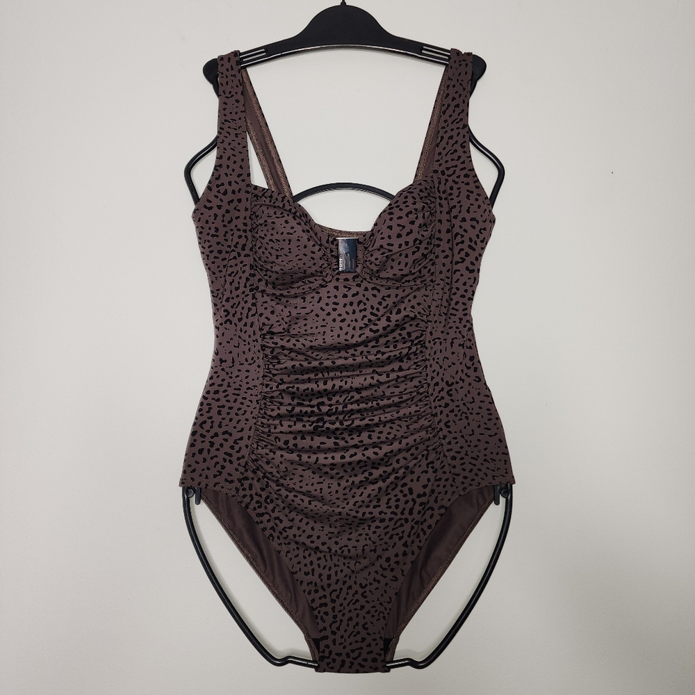 Calvin Klein‎ brown Cheetah print one piece swimsuit 8